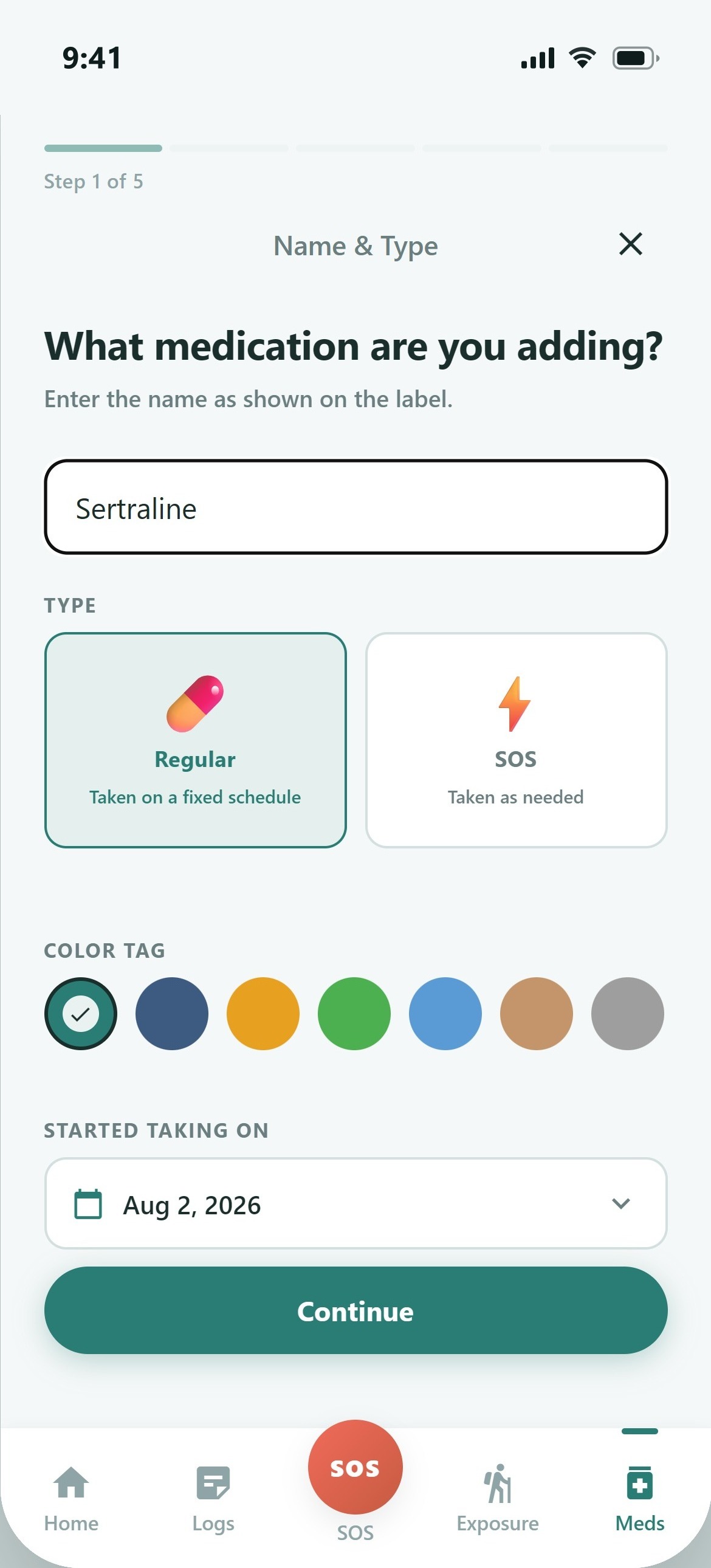 Add medication wizard