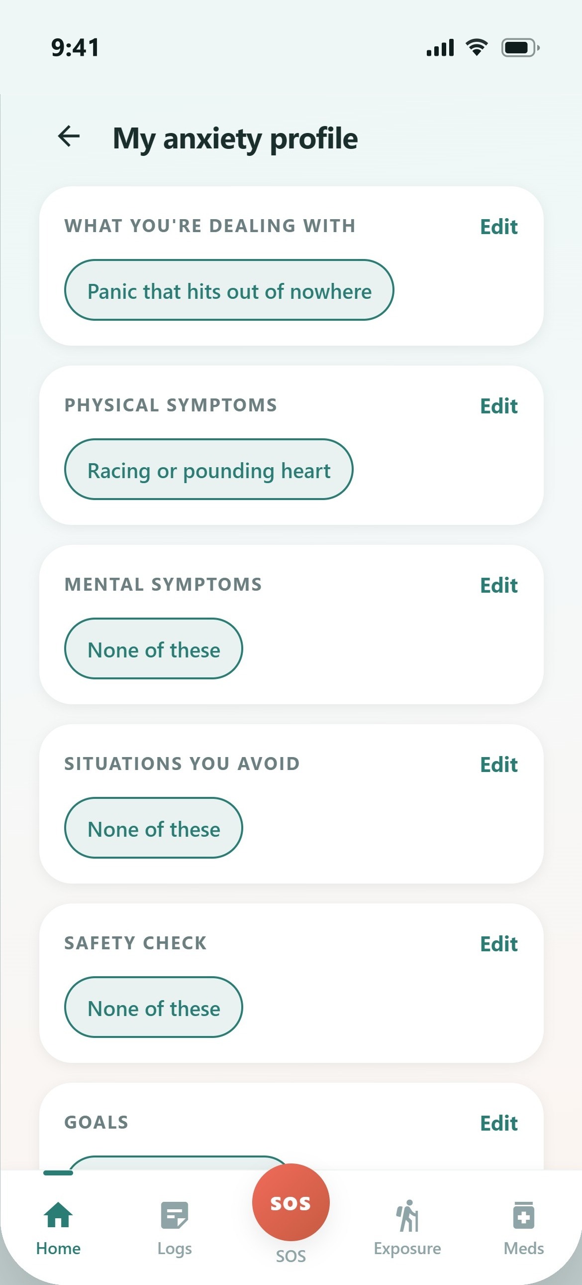 Personal anxiety profile
