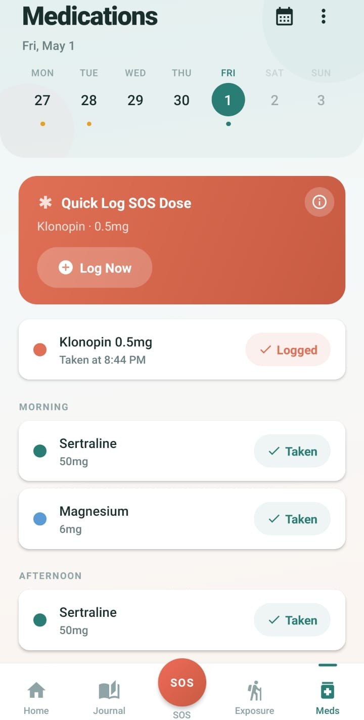 Medications tracker with daily schedule